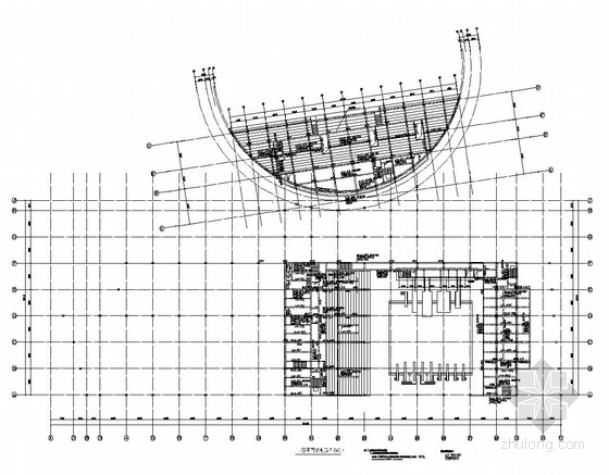 [江苏]五层钢筋混凝土框架钢结构顶棚游泳馆结构图（含跳台详图）-三层梁配筋图 
