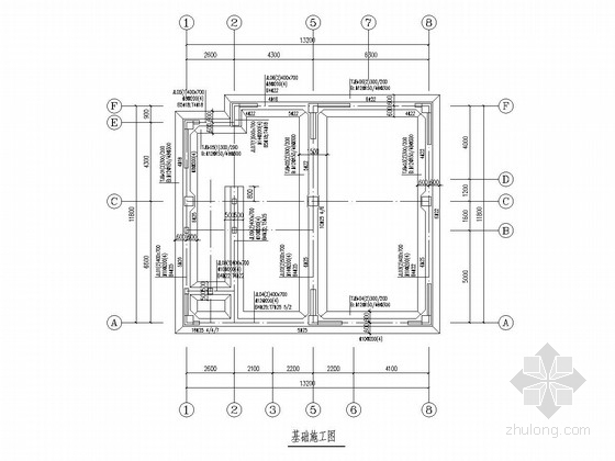 430平四层农村自建商住两用房建筑结构全套图-基础施工图 