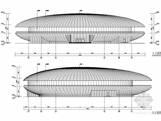三层钢框架建筑图资料下载-三层钢框架结构国际游艇会展中心结构图（含建筑图）