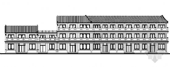 仿古酒店建筑施工图CAD资料下载-某仿古街建筑施工图
