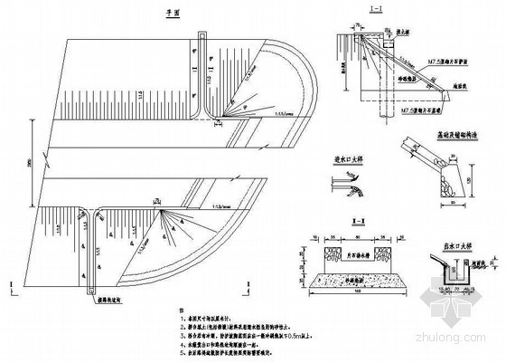 锥坡构造图通用图资料下载-预应力混凝土连续箱梁桥下部桥台锥坡节点详图设计