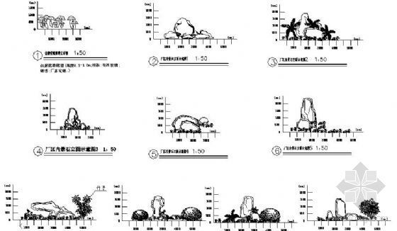 景观立面素材CAD资料下载-园林景观石CAD素材