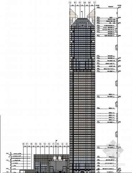 超高层工序穿插资料下载-[山东]超高层玻璃金字塔结构办公综合体建筑施工图