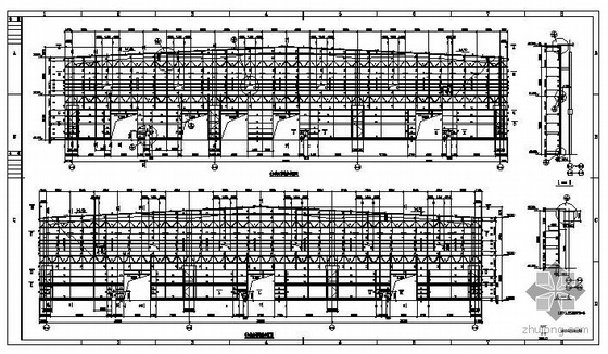 小房子结构资料下载-天津某钢卷库山墙墙架系统钢结构图