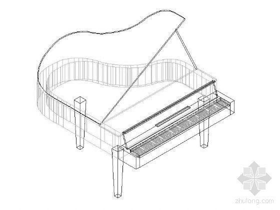 三维图解析窗帘盒工艺资料下载-钢琴三维图块Ⅰ