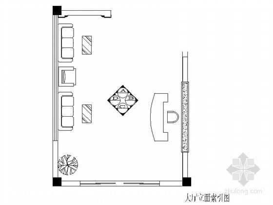 游泳馆休息大厅装修设计图资料下载-某现代办公楼大厅装修图（含效果）