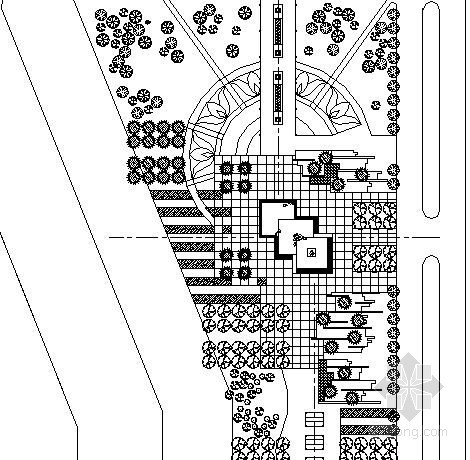 入口广场植物设计资料下载-[乌鲁木齐]某工业园入口广场设计方案