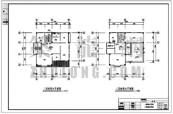 屋面坡度排水设计图资料下载-某别墅给排水设计图