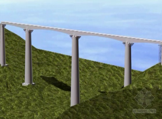 桥梁三维施工动画资料下载-98米高墩60m+2X100m+60m连续梁桥菱形挂篮悬灌施工三维动画演示（16分钟）