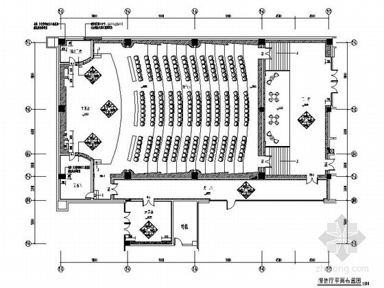 报告厅平面面图资料下载-[河南]某图书馆报告厅室内装修图