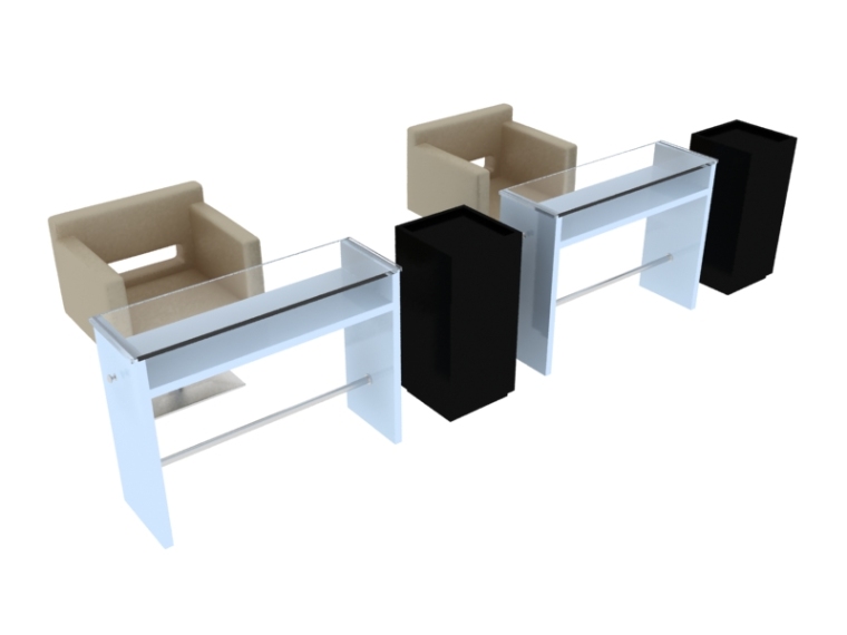 阶梯教室桌椅3d模型资料下载-简约办公桌椅3D模型下载