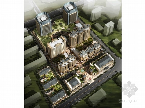 小区区规划cad资料下载-[内蒙古]现代风格住宅区规划及商业广场设计方案文本（含CAD）