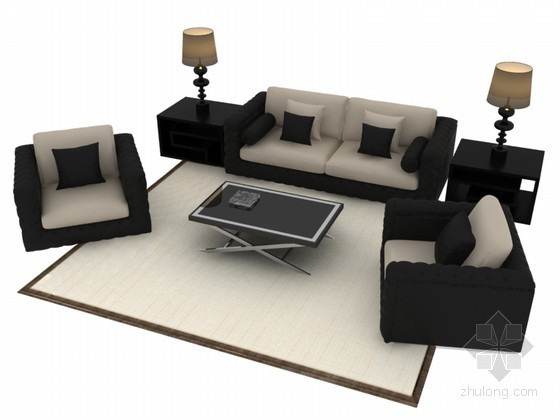 现代沙发3D模型下载