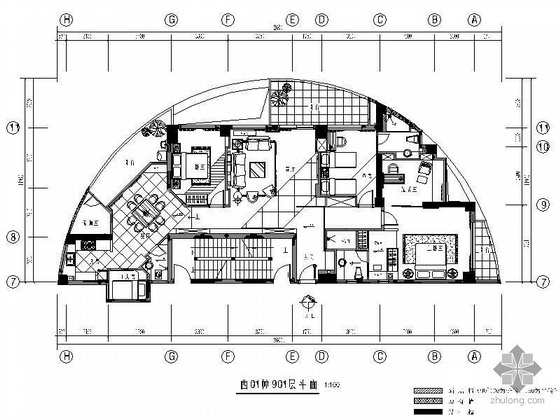 厨房插座开关位置图资料下载-现代住宅空间四居室装修图（含效果）