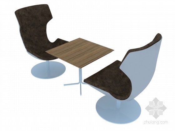 阶梯教室桌椅3d模型资料下载-时尚洽谈桌椅3D模型下载