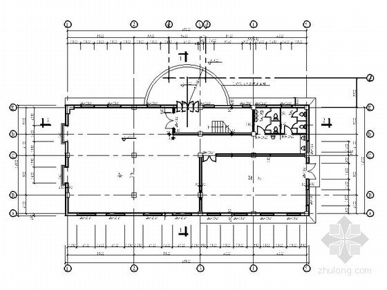 某大学一层餐厅建筑施工图-平面 