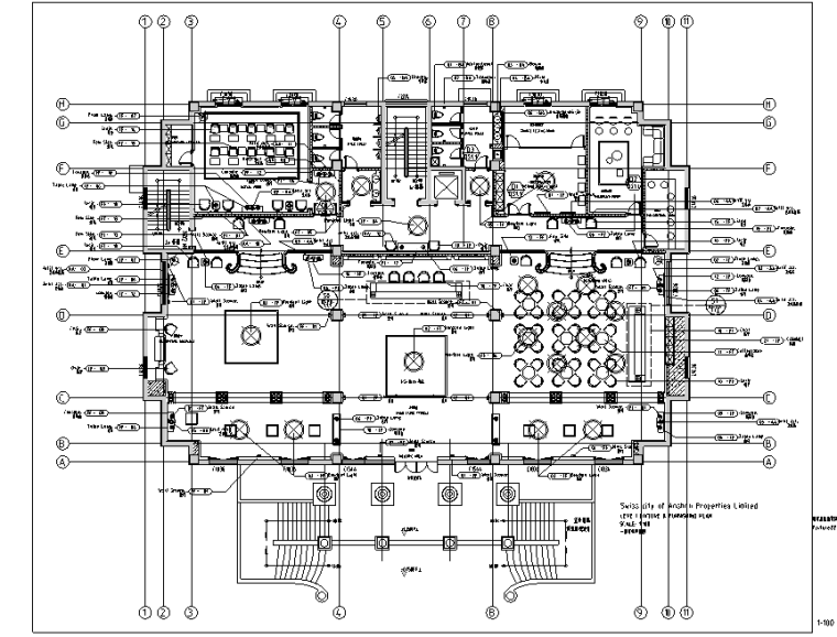 [辽宁]科林瑞城御园办公空间设计施工图（附效果图）-活动家具平面图