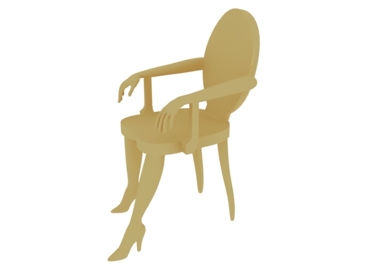欧式CAD部件资料下载-欧式椅子3D模型下载