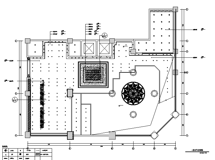 [福建]混搭风格酒店餐饮空间设计施工图（附效果图）-一层大堂天花布置图