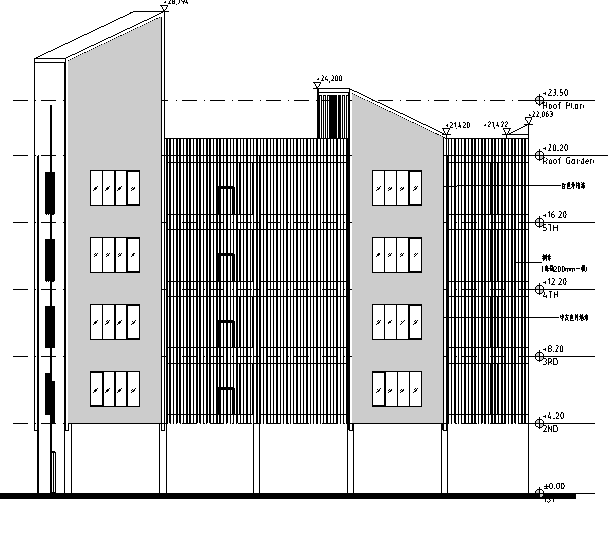 [浙江]六栋办公建筑施工图（平立剖面图）-六栋办公建筑施工图（平立剖面图）