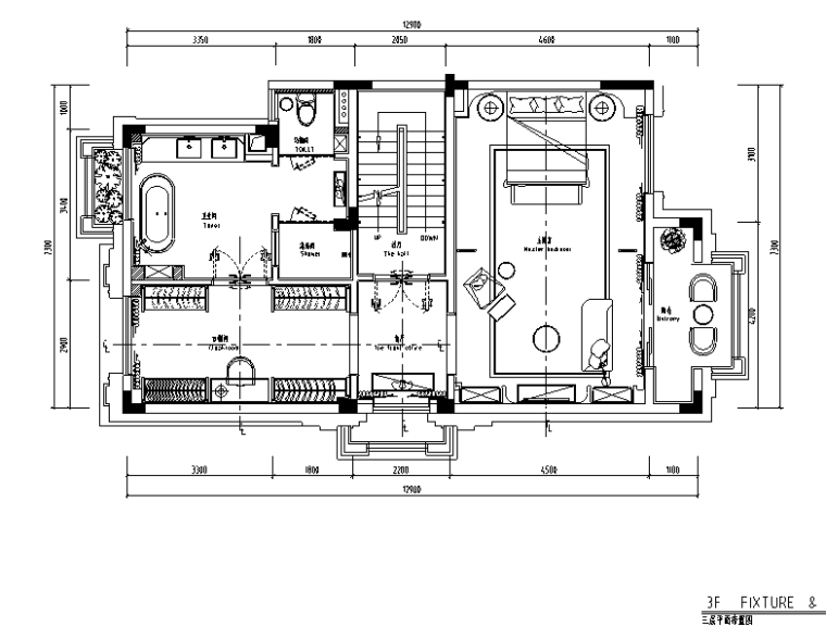 新中式家具设计分析资料下载-[广东]混合风格绿岛湖别墅样板房设计施工图（附效果图）
