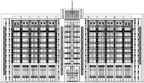 办公楼设计方案CAD图资料下载-某图书办公楼立面设计方案