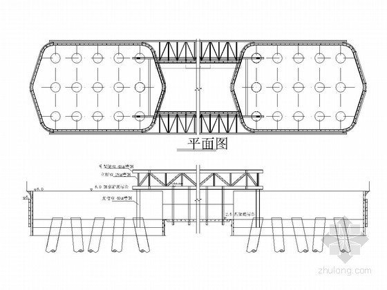 [上海]非通航孔桥深水区16X10.4X3.50m承台施工组织设计73页（钢套箱）-100m跨承台钢套箱图 