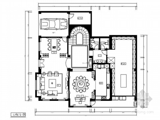 欧式室内主题资料下载-[福州]主题公园精品欧式四层别墅CAD装修图（含效果）