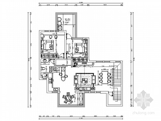 三层别墅区资料下载-[南昌]中高端别墅区精品美式三层别墅样板间CAD装修施工图（含效果）