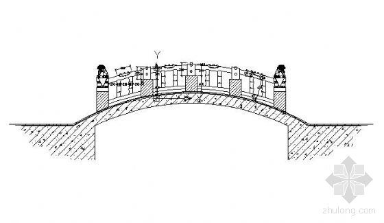 系杆拱桥cad图纸资料下载-景观小拱桥图纸