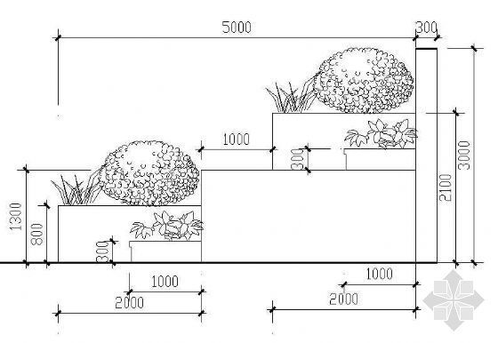 花池做法图CAD资料下载-花池花坛挡墙做法详图