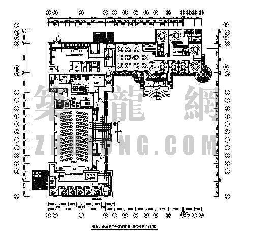 简欧风格平层小户型户型图资料下载-某综合宾馆户型图