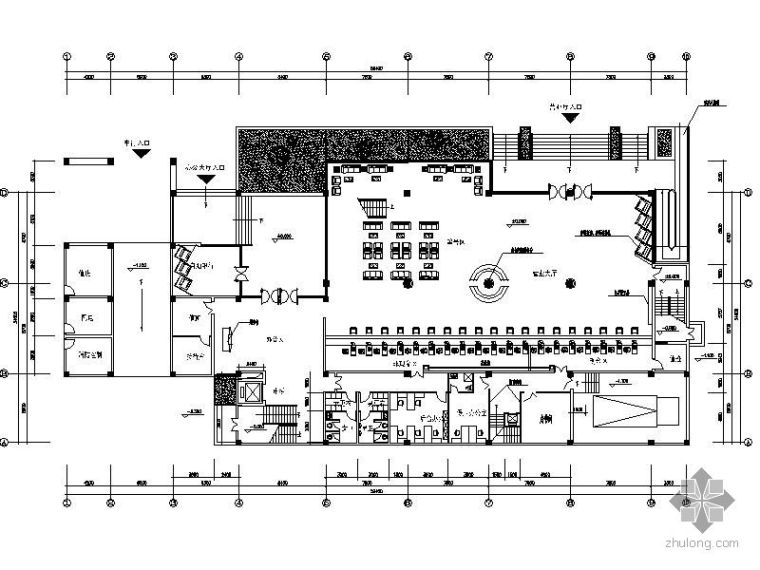 3dmax办公空间资料下载-中国农业银行某支行营业办公楼方案设计图（含效果及模型）