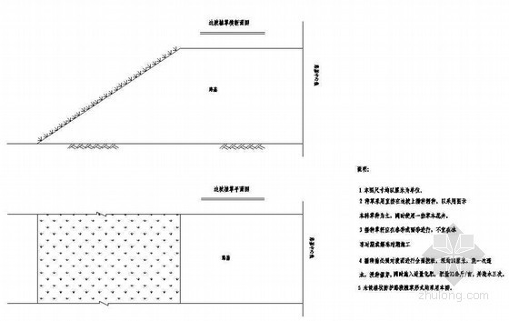 边坡横断面资料下载-路基边坡植草横断面节点详图设计