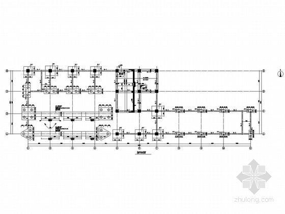 高铁车站装饰施工图设计资料下载-[西安]三层钢框架车站配套商业结构施工图