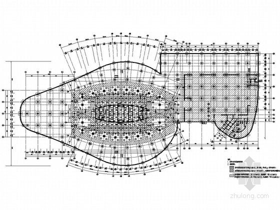 十层筏板基础资料下载-29层框架核心筒结构商业办公楼结构施工图（外扩大底盘、地下两层、筏基、含建施）