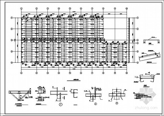 三层钢框架结构施工图资料下载-三层钢框架食堂结构施工图