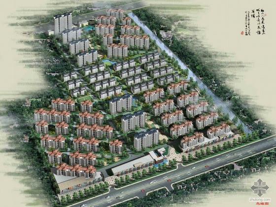 带状居住小区资料下载-[江苏省]某大型住宅小区设计规划方案文本（国外事务所设计）