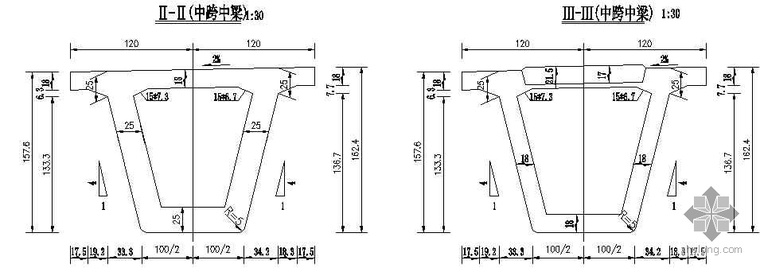 跨高速公路预应力箱梁施工资料下载-某高速公路预应力组合箱梁大桥设计图