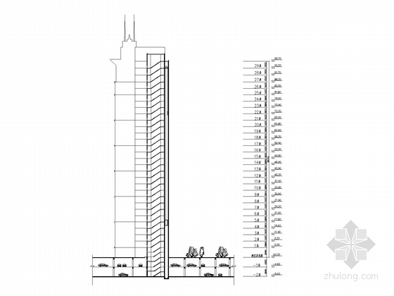 [广东]现代风格高层住宅区规划及单体方案文本(含CAD)-住宅区剖面图