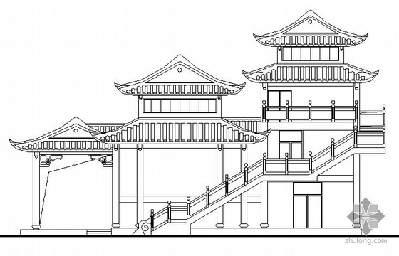 南方中式古建施工图资料下载-某三层重檐古建施工图