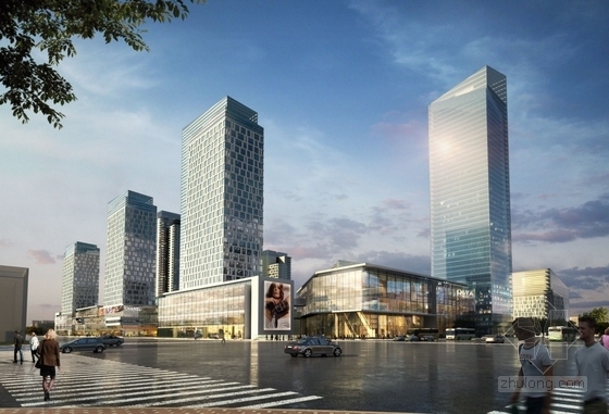 [武汉]现代风格商业区规划设计方案文本-商业区效果图