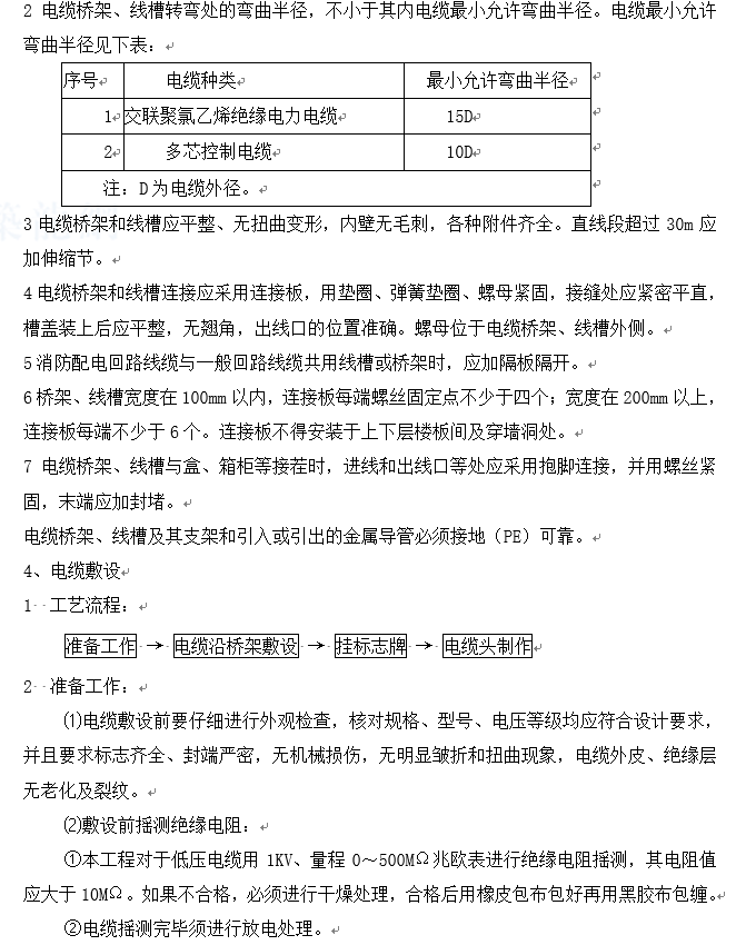 高层民用建筑电气及水暖施工组织设计-电缆桥架安装