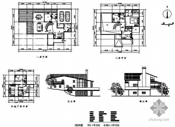住宅方案套图资料下载-14套别墅方案图