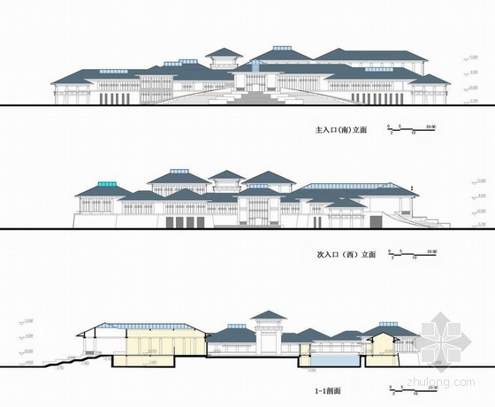 [湖北鄂州]梧桐湖某高尔夫球会所概念设计-剖面 