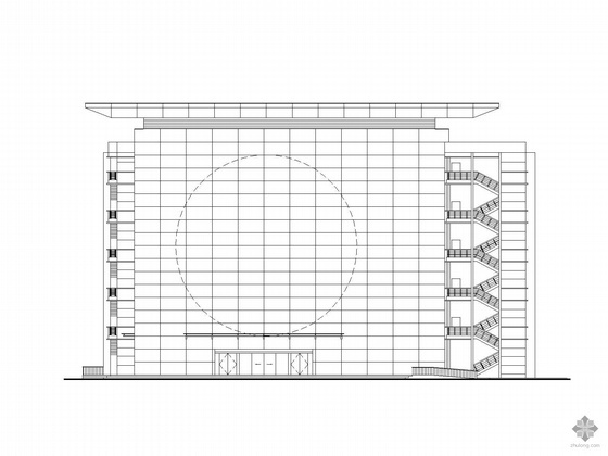 五层办公空间资料下载-[上海]某五层钢结构办公大楼(屋顶网架)建筑施工图