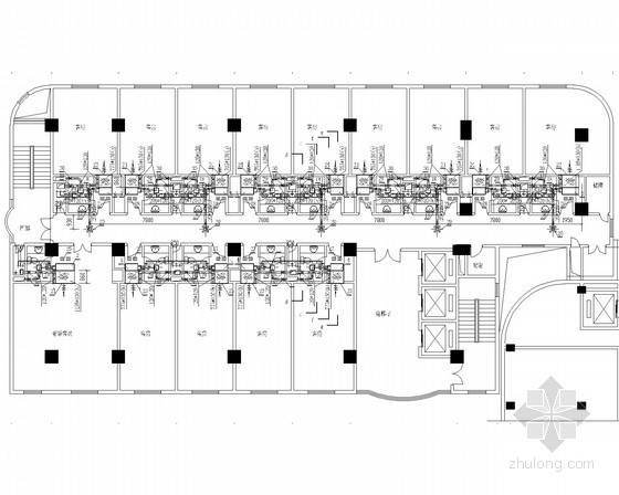 建筑空调系统设计案例资料下载-酒店建筑空调系统设计施工图（新风机房 大样图）