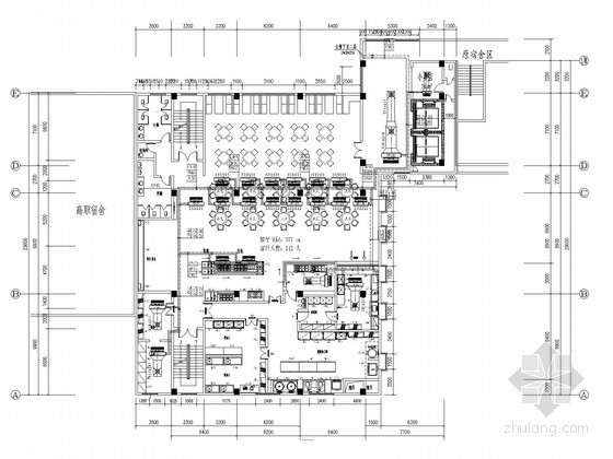 小高层学校食堂餐饮楼空调通风系统设计施工图-3层空调平面布置图 