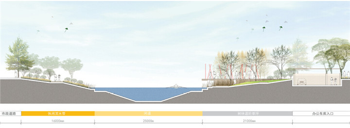 [浙江]山水流金商业广场景观设计方案-剖面图
