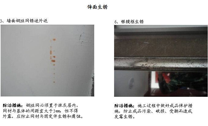 知名地产项目开盘、交楼期间装修质量通病防治措施（图文并茂）-饰面生锈